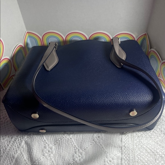 Kate Spade Dark Blue and Beige Shoulder Bag - Picture 3 of 6